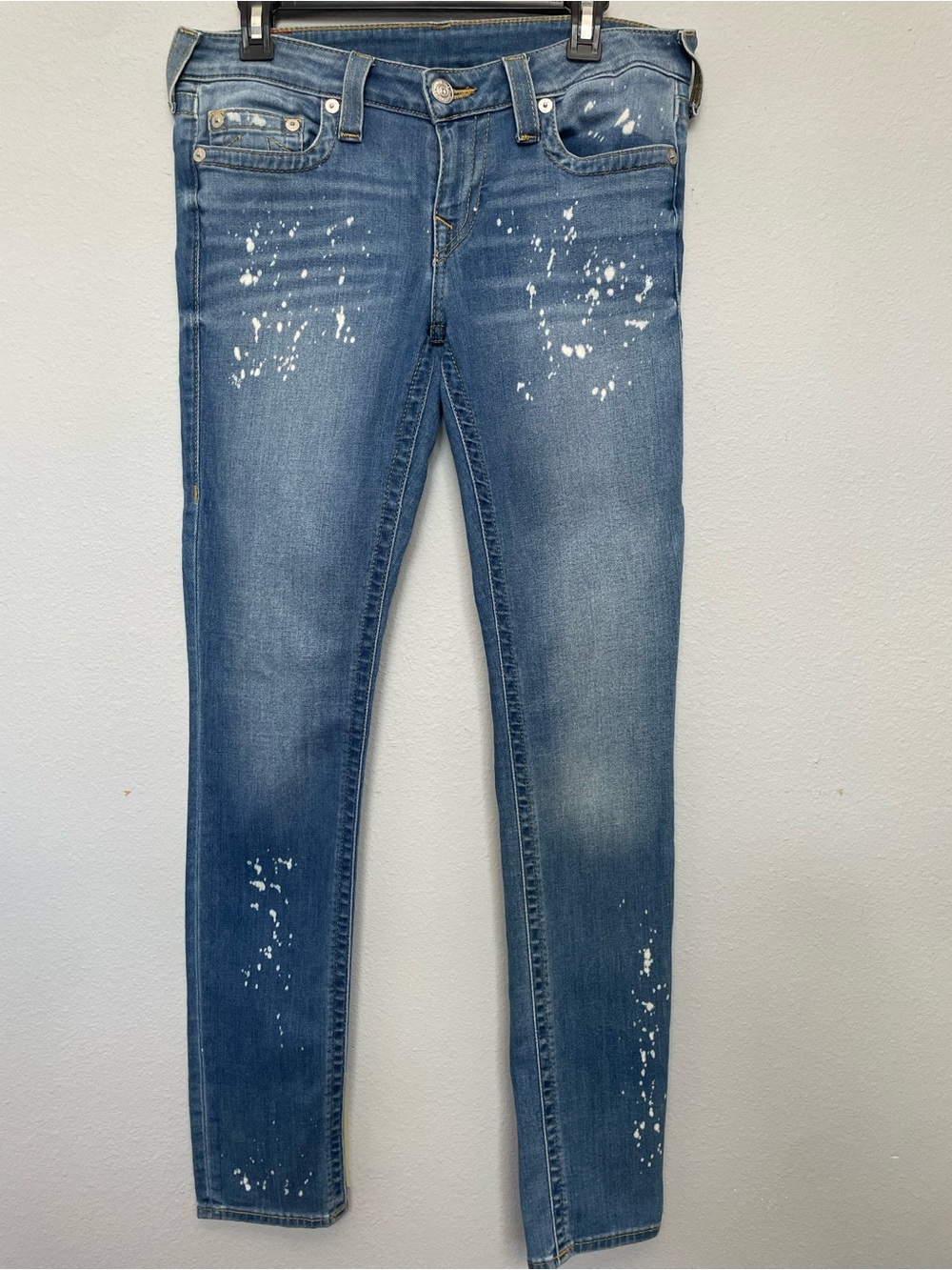 True Religion Section Skinny Paint Splatter Jeans World Tour Y2K
